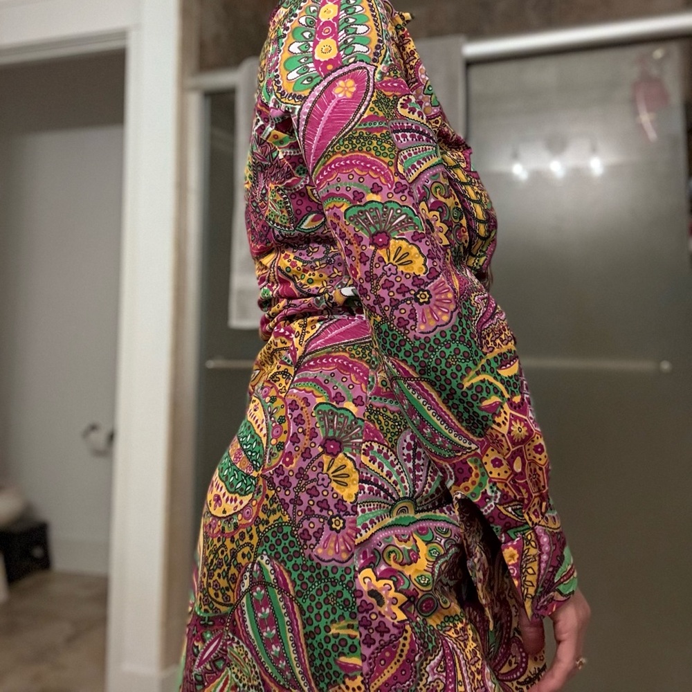 RARE Vintage 70s Colorful Paisley Mini Dress
